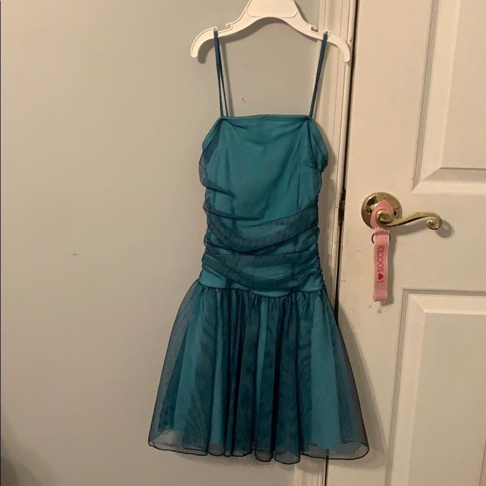 Blue and black dress